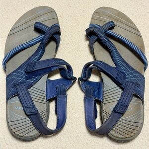 Merrell Navy and Beige Strappy Sandals